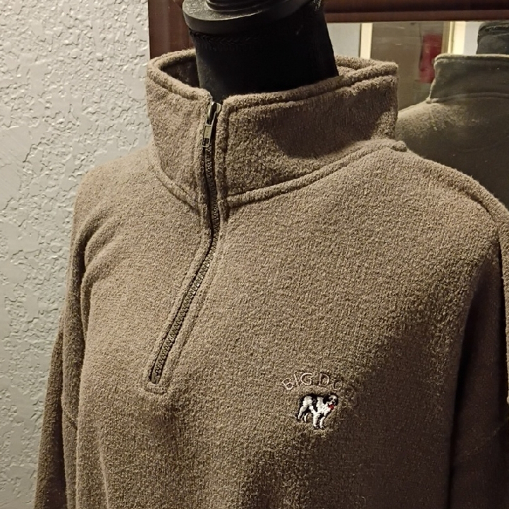 Big Dogs Men's Quarter Zip Up Sweater in Tan